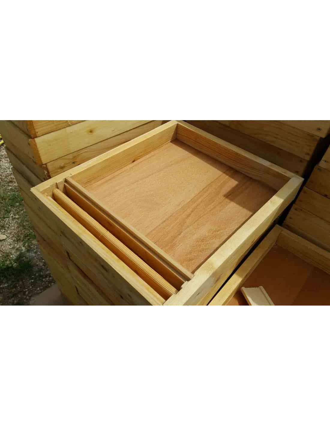 Nourrisseurs pour ruches : Nourrisseur couvre-cadres en bois paraffiné pour  ruchette 5 cadres - 220 mm - Hauteur 7 cm - Icko Apiculture