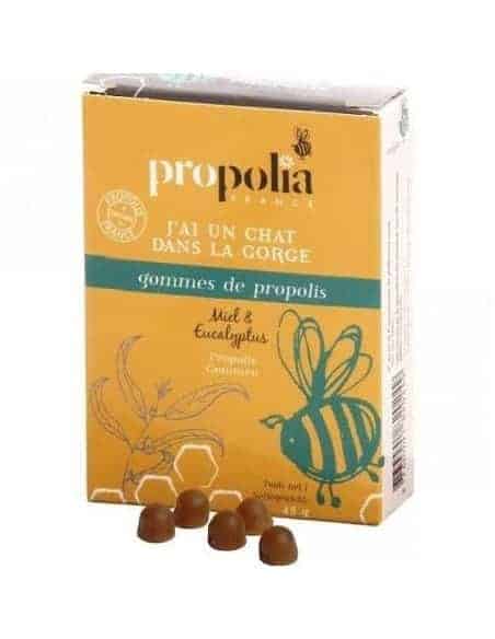 Gomme de propolis miel eucalyptus pour le mal de gorges - Propolia