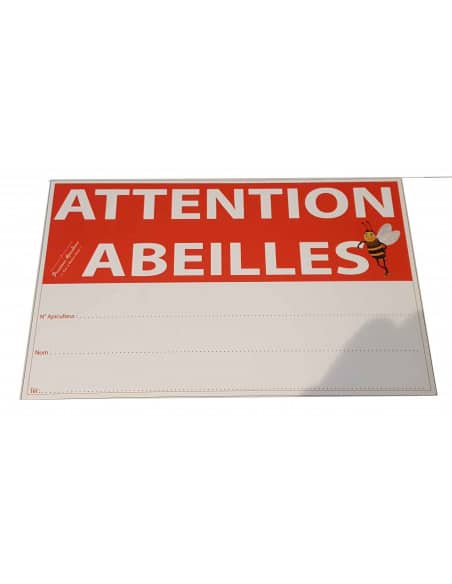 Panneau attention abeille rectangulaire